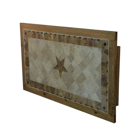 Sunrise Basin Lone Star Dining Table | Hand-Carved Wood & Stone Inlay Top | 5-8'