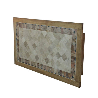 Sunrise Basin Dining Table | Hand-Carved Wood & Stone Inlay Top | 5-8'