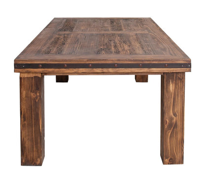 Santiago River Dining Table | Hand-Carved Solid Wood & Iron Accents | 6-8'