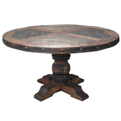 Dry Creek 60" Round Dining Table | Handcrafted Solid Wood & Iron Accents