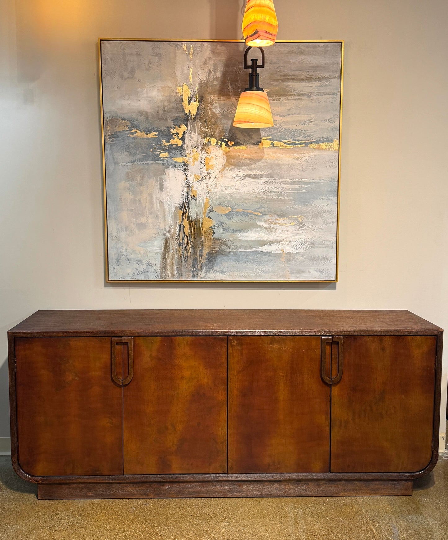 Loire Valley Manor Walnut Handcrafted Dining Buffet Table with Solid Wood Storage