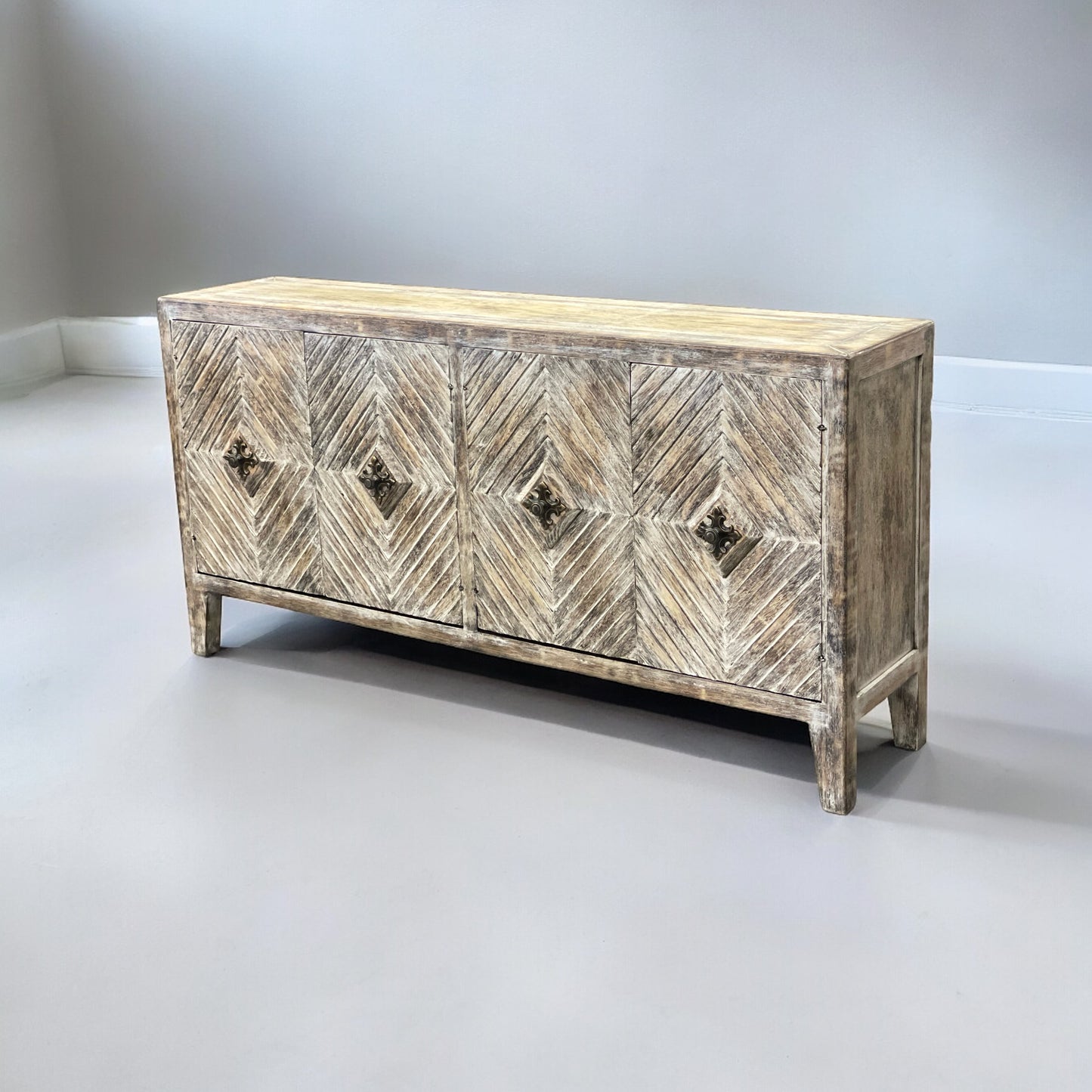 Belle Vue Florence Weathered Gray Handcrafted Dining Room Buffet Table 16 x 72 x 36