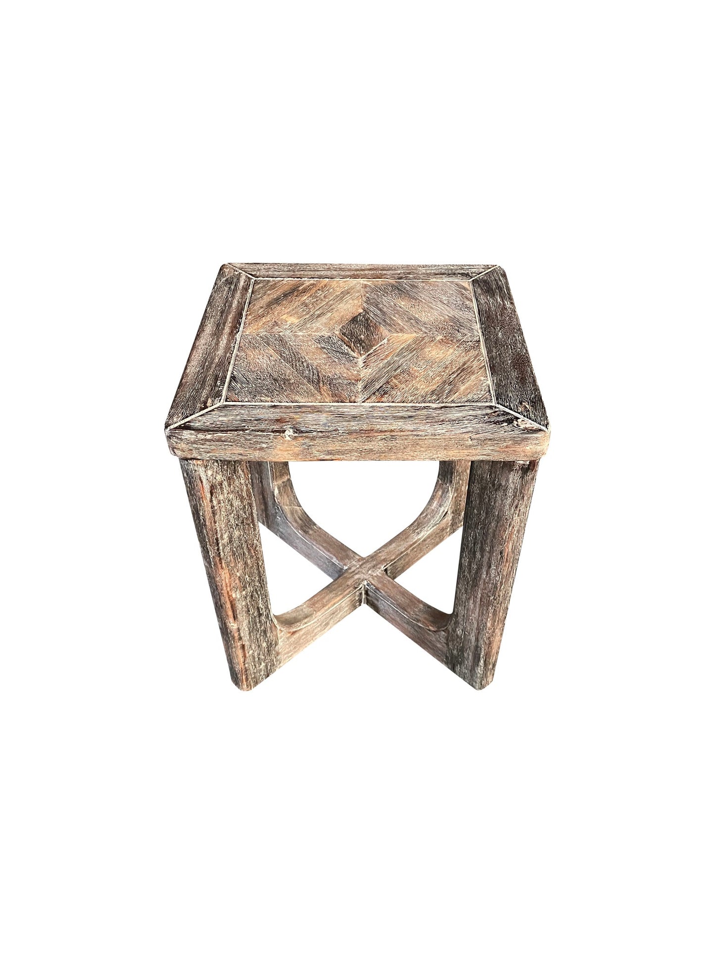 Locronan End Tables (2-Pack), Weathered Brown, Parquet top with distressed finish