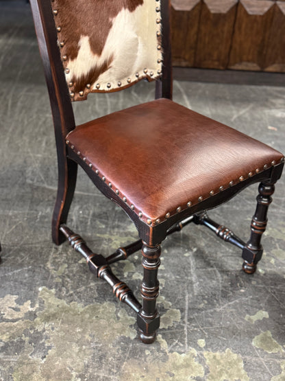 RED RIVER CHAIR - LEATHER WITH COWHIDE (2-Pack)