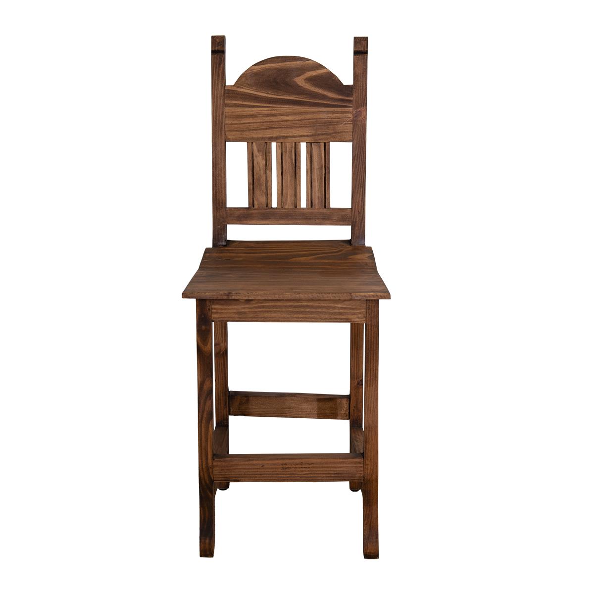 Rustic Hand-Carved Wooden Barstools with Backrests (2 or 3-Pack) - 24 or 30 in - Counter or Bar Height