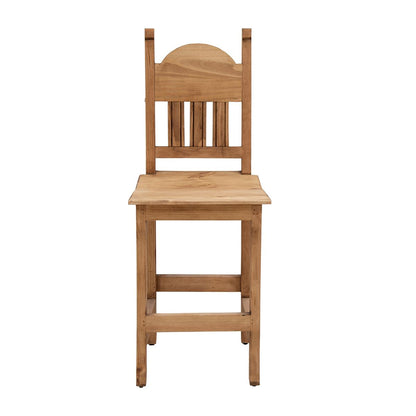 Rustic Light Honey Hand-Carved Wooden Barstools with Backrests (2 or 3-Pack) - 24 or 30 in - Counter or Bar Height