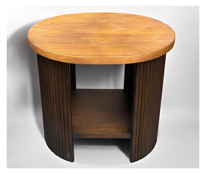 Menerbes End Tables (2-Pack), Two Tone Brown, Open Lower Shelf for Extra Storage and Display