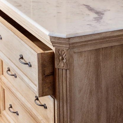 Marble Top French Server or Nightstand 37.5 x 20.5 x 35.75 (in)