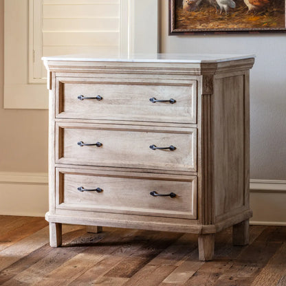 Marble Top French Server or Nightstand 37.5 x 20.5 x 35.75 (in)