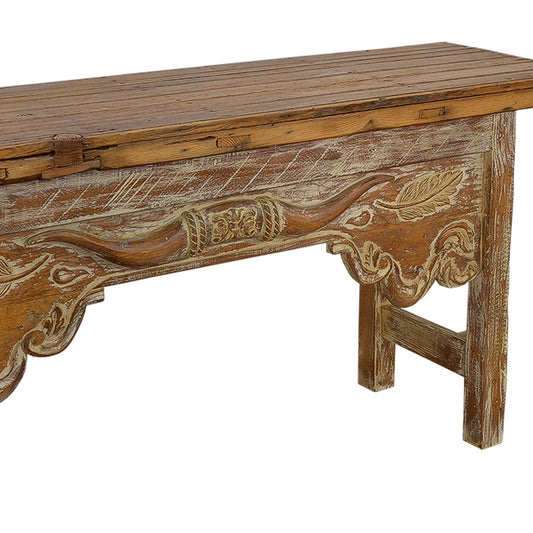Tamarack Ridge White Wash Longhorn Console