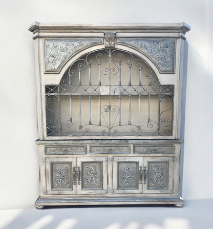 Lafayette Verona Antiqued Ivory Dining Room Buffet Table & Hutch - 16x80x92