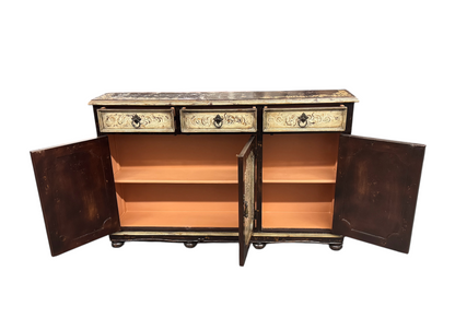 Castellina Porto Handcrafted Distressed Walnut Dining Room Buffet Table - 12 x 61 x 38