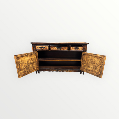 Saché Balzac Antique Walnut Dining Room Buffet Table - 19 x 65 x 39