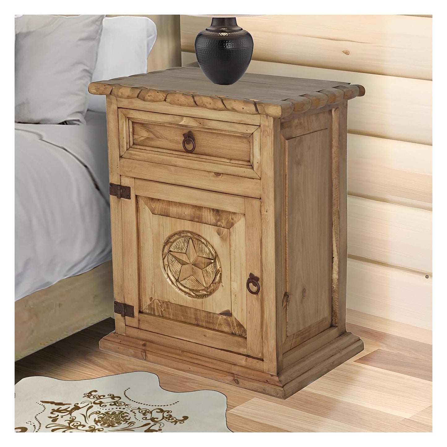 Hilltop Butte Nightstand With Rope And Star (Left)
