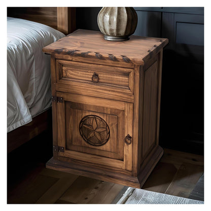 Hogback Mountain Nightstand With Rope And Star (Left)