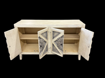 Avignon Ivory Handcrafted Dining Room Buffet Table 20 x 60 x 36 - Elegant Vintage Accent