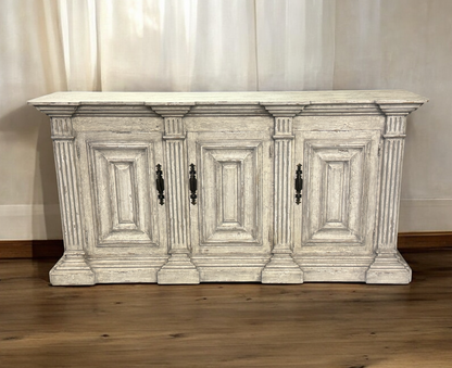 Artigny Weathered White Carved Dining Room Buffet