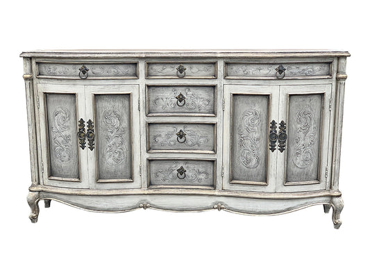 Brissac European Manor Weathered Grey Dining Room Buffet Table 16 x 73 x 40
