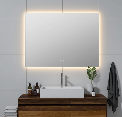 LUXOR LED FRAMELESS VANITY MIRROR - ADJUSTABLE TEMP. & BRIGHTNESS - 48 x 35