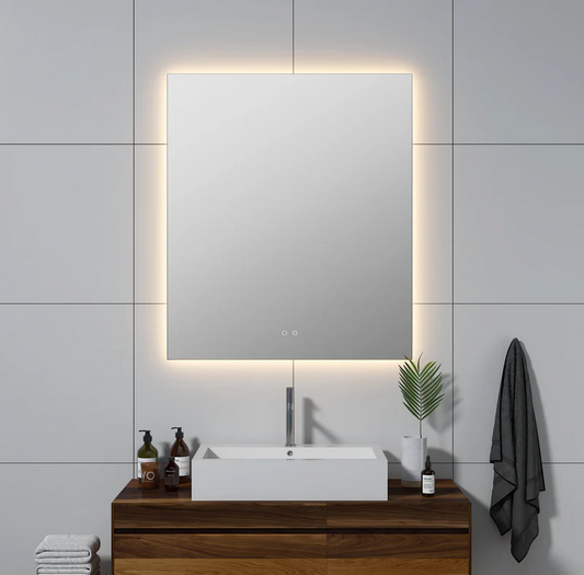 LUXOR LED FRAMELESS VANITY MIRROR - ADJUSTABLE TEMP. & BRIGHTNESS - 48 x 35