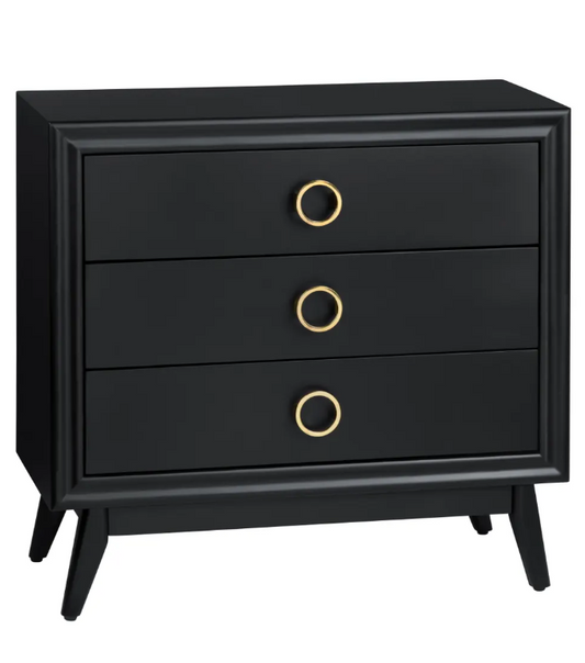 Rehoboth Black Nightstands (2-Pack) Traditional, Transitional, antique-style handles, carved details