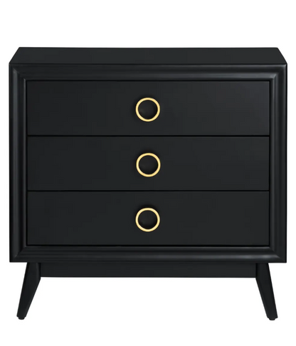 Rehoboth Black Nightstands (2-Pack) Traditional, Transitional, antique-style handles, carved details