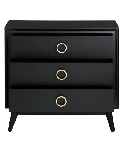 Rehoboth Black Nightstands (2-Pack) Traditional, Transitional, antique-style handles, carved details