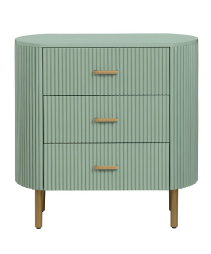 Stowe Painted Green Nightstands (2-Pack) Transitional, tapered legs, felt-lined top drawers