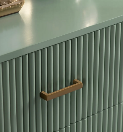 Stowe Painted Green Nightstands (2-Pack) Transitional, tapered legs, felt-lined top drawers