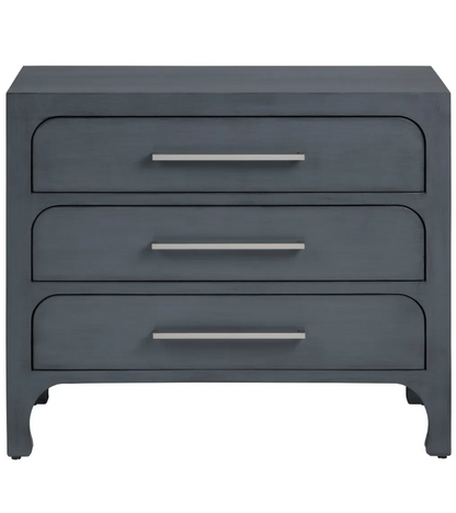 Great Barrington Blue Nightstands (2-Pack) Transitional, tapered legs, felt-lined top drawers
