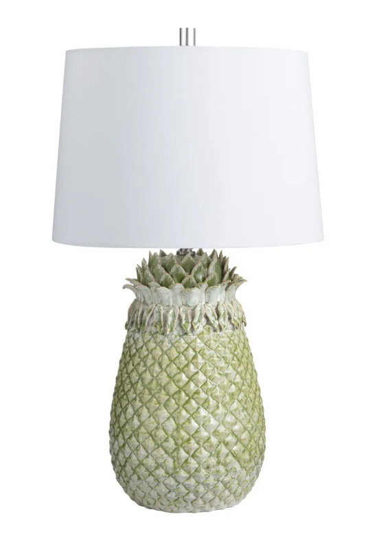 Green Glazed Pineapple Table Lamps (2-Pack), Coastal