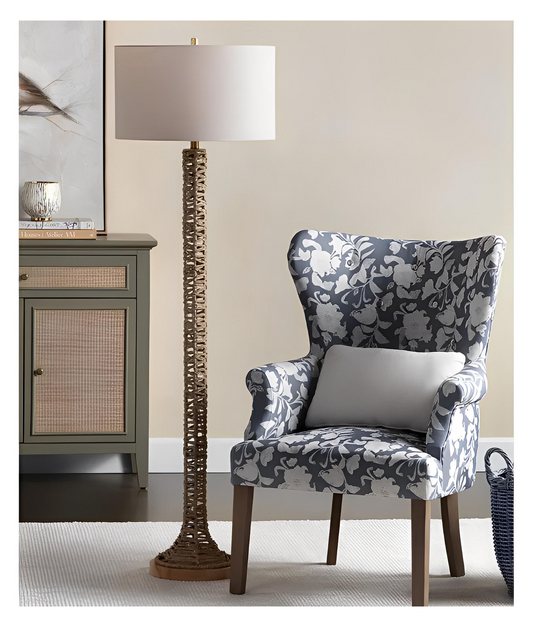 Markab of Westport Floor Lamp, Coastal, Metal, Rope, Wood