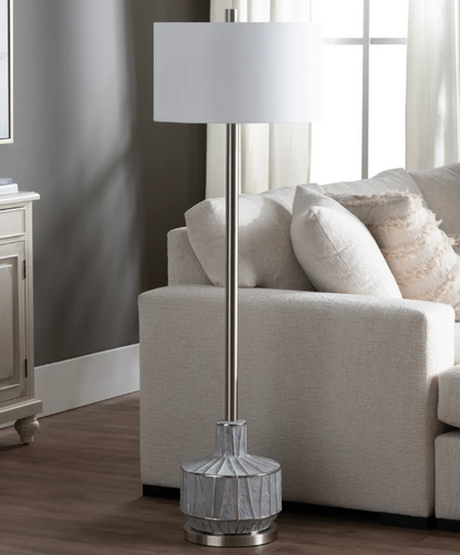 Pleione of Providence Floor Lamp, Grey, Transitional