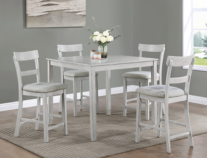 Darby 5PC Counter Height Table & 4) Chairs; Light Gray