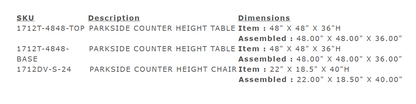 Broadway 5-PC Counter Ht White Faux-Marble Table & 4) Chairs