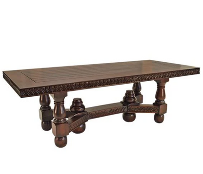 Rich River Dining Table | Hand-Carved Wood | High-Class Finish | 98 x 48 x 32