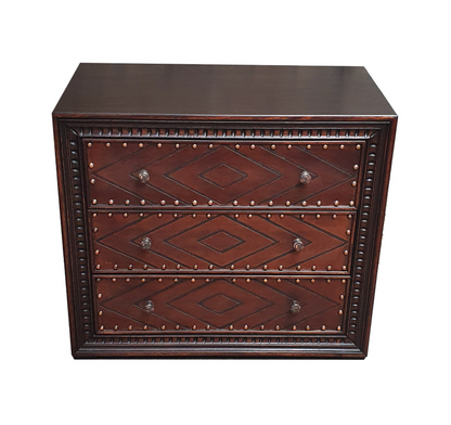 ANDES BEDROOM SET, 79.5" Tall - Upholstered Leather, Dark Brown Wood Frame - Includes Delivery and Assembly