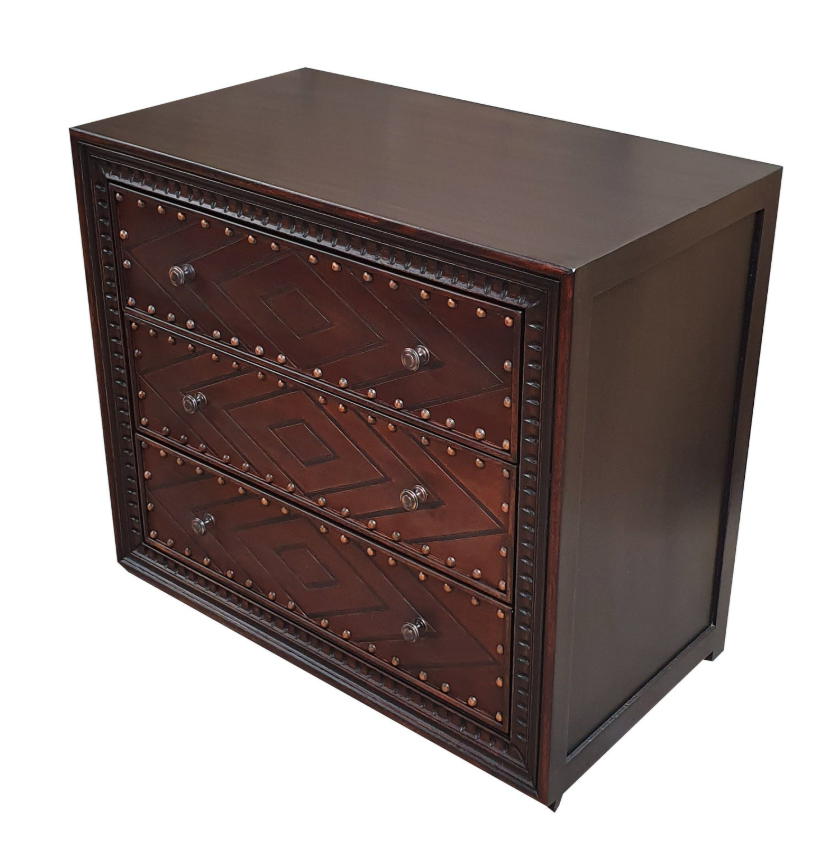 ANDES BEDROOM SET, 79.5" Tall - Upholstered Leather, Dark Brown Wood Frame - Includes Delivery and Assembly