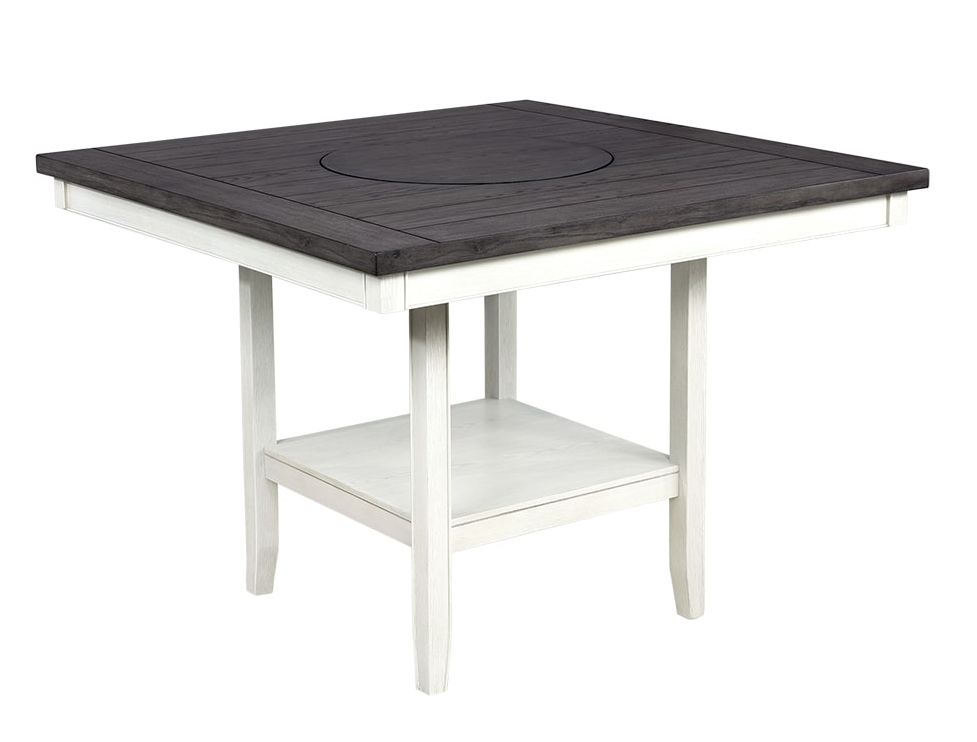 Fulton 6-PC Counter Ht Chalk Gray Dining Set | 1) Table, 4) Chairs, 1) Bench