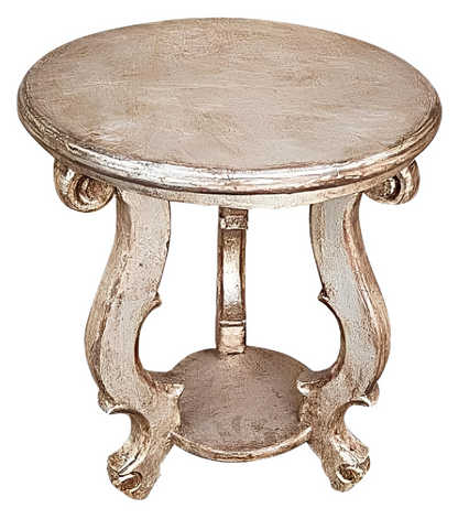 Lourdes End Tables (2-Pack), Antique White, Distressed Two-Tier Design With Lower Shelf