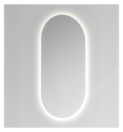 LUXOR PILL LED VANITY OVAL MIRROR - BACKLIT - ADJUSTABLE TEMP. & BRIGHTNESS - 30 x 60
