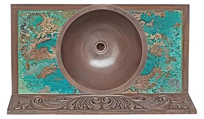 Ocean Water Canyon Vanity with Turquoise Copper & Vessel Sink