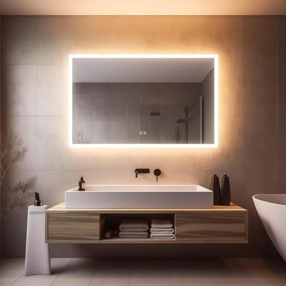 Standard Edge Glow LED Bathroom Mirror (40-50 in) - Adjustable Color & Temperature - Anti-Fog