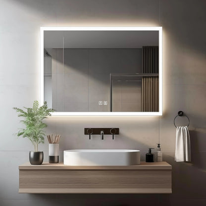 Standard Edge Glow LED Bathroom Mirror (40-50 in) - Adjustable Color & Temperature - Anti-Fog