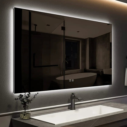 Standard Sleek Backlit LED Bathroom Mirror (40-50 in) - Adjustable Color & Temperature - Anti-Fog