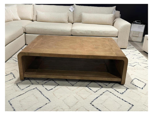 Montmorillon Coffee Table - Rectangle, Brown Walnut Finish, Open Lower Shelf