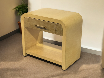 Bédoin Nightstands (2-Pack), Antique Gold Finish, Hand-Finished Stitch-Detail Drawer Front