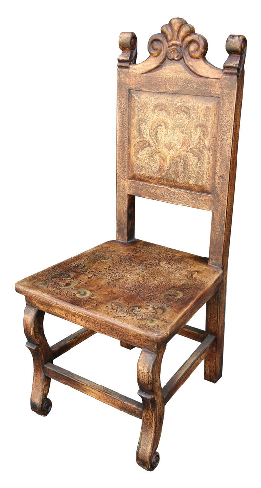 Tournus Dining Chairs (2-Pack), Antique Bronze Patina Finish, Ornate Carved Back Panel With Scrolled Details