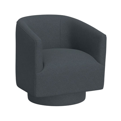 Blue Upholstered Swivel Chair 360-Degree Contemporary Design (2-Pack)