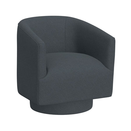 Blue Upholstered Swivel Chair 360-Degree Contemporary Design (2-Pack)